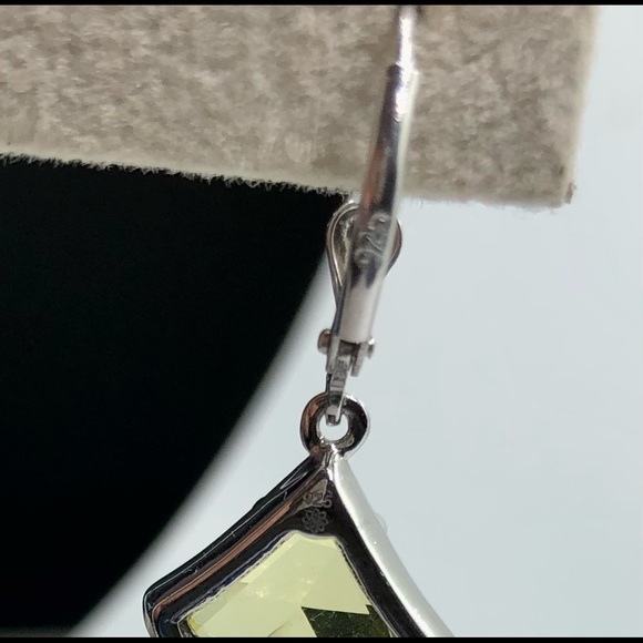 Green Gold Quartz 925 Earrings - Picture 4 of 4